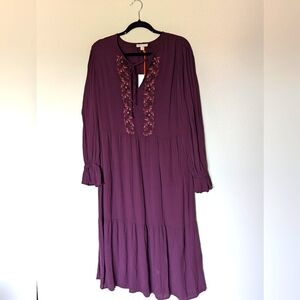 NWT Knox Rose Wine Colored Boho Dress Size S/M